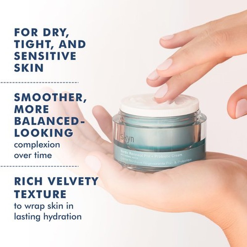 skyn ICELAND Nordic Renewal Pre and Probiotic Face Cream, Supports Skin Microbiome Barrier, Hydration and Radiance. Moisturizer for Dry, Sensitive Skin, 1.6 Fl Oz