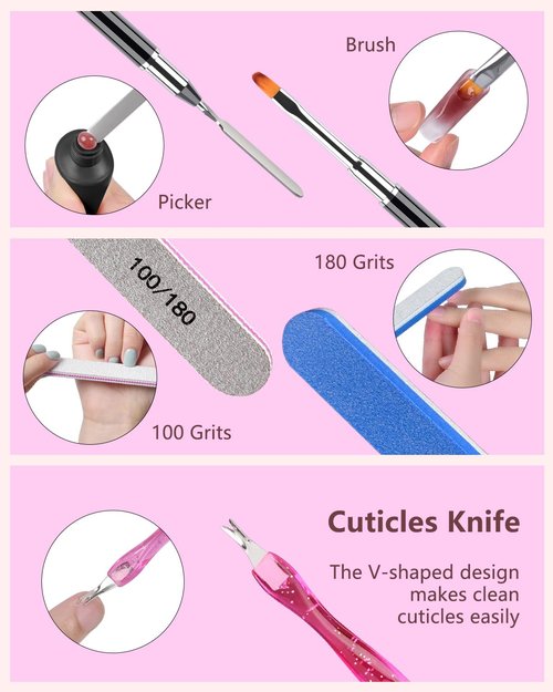 144 Pcs Nail Forms, MORGLES 2 Sizes Poly Extension Gel Dual Forms, Coffin Nails Extension with Stiletto Shape Molds, 10 Pcs Clips with Files for Home & Salon