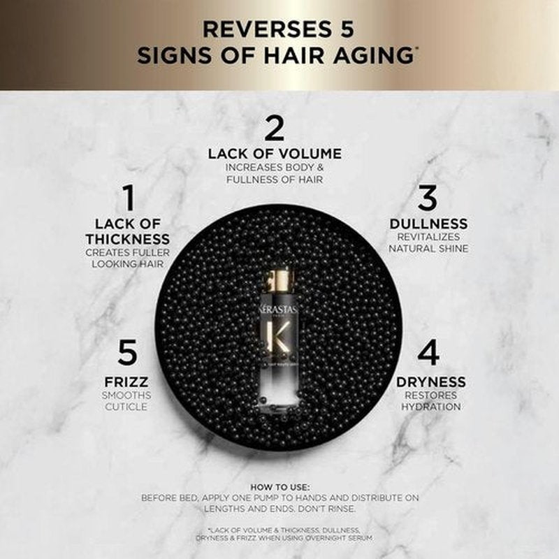 Kérastase Chronologiste Overnight Youth Serum - Anti-Aging Leave-In Treatment for Weakened Hair
