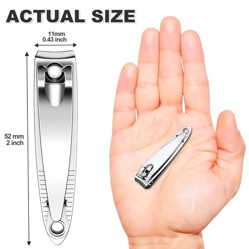 Keeshibao Nail Clippers with File in Bulk, 24-Pack Stainless Steel Nail Trimming for Toenail & Fingernail, Nail Clipper Gifts for Men Women Adults Homeless Care Supplies (Silver)