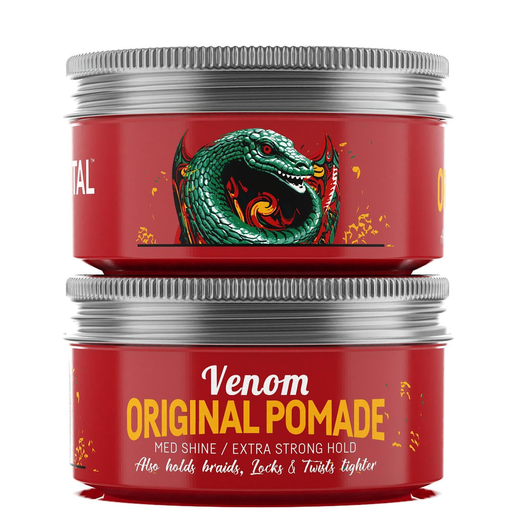 Immortal NYC Venom Original Pomade - 5.07oz/150ml - Extra Strong Firm Hold & Medium/Low Shine - High Definition Professional Men's Hair Styling Pomade - Easy Wash Water-Based Formula