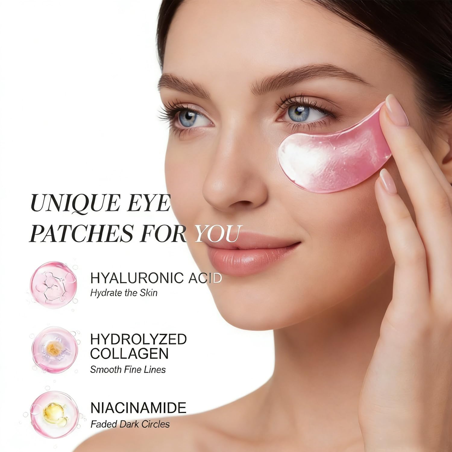 Serene Eye Patches, Instalift PDRN Eyes Patches & Collagen Eye Patches for Puffy Eyes, Hydrolyzed Collagen, Dark Circles, Hydrating Anti-Wrinkle Under Eyes Patches with Hyaluronic Acid (1Pcs 8 pairs）