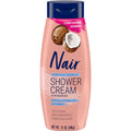 Nair Sensitive Shower Cream Hair Remover with Natural Coconut Oil and Vitamin E, Body Hair Removal Cream for Women, 12 oz
