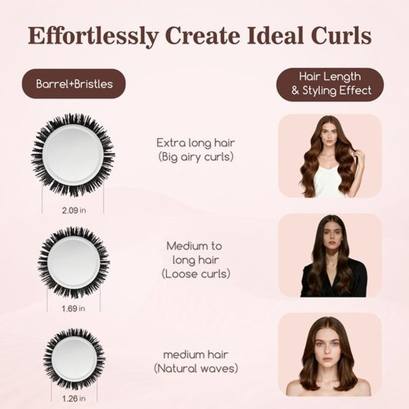 EAGLE FORTRESS Round Brush for Blow Out, Nano Thermal Ceramic & Ionic Round Hair Brush for Blow Drying, 1.7” Diameter Styling Brush for Medium Length Hair, Maximum Volume & Shine Salon at Home-43
