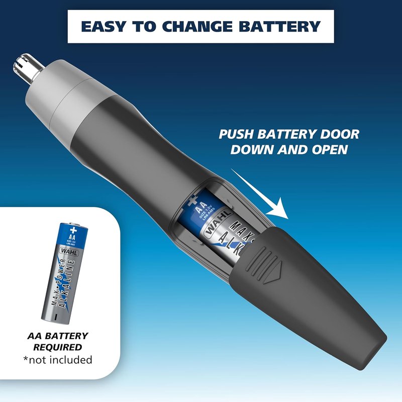 Wahl Precision Ear and Nose Hair Trimmer - Battery Operated, Hygienic & Rinseable Blade, Travel-Friendly