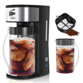 SUNVIVI Iced Tea Maker with 2.5-Quart Pitcher, Iced Coffee Brewing Maker for Ground Coffee, Tea Bags, Loose Leaf Tea, 7 Cups Coffee Machine for Home, Strength Control for Flavor, Black