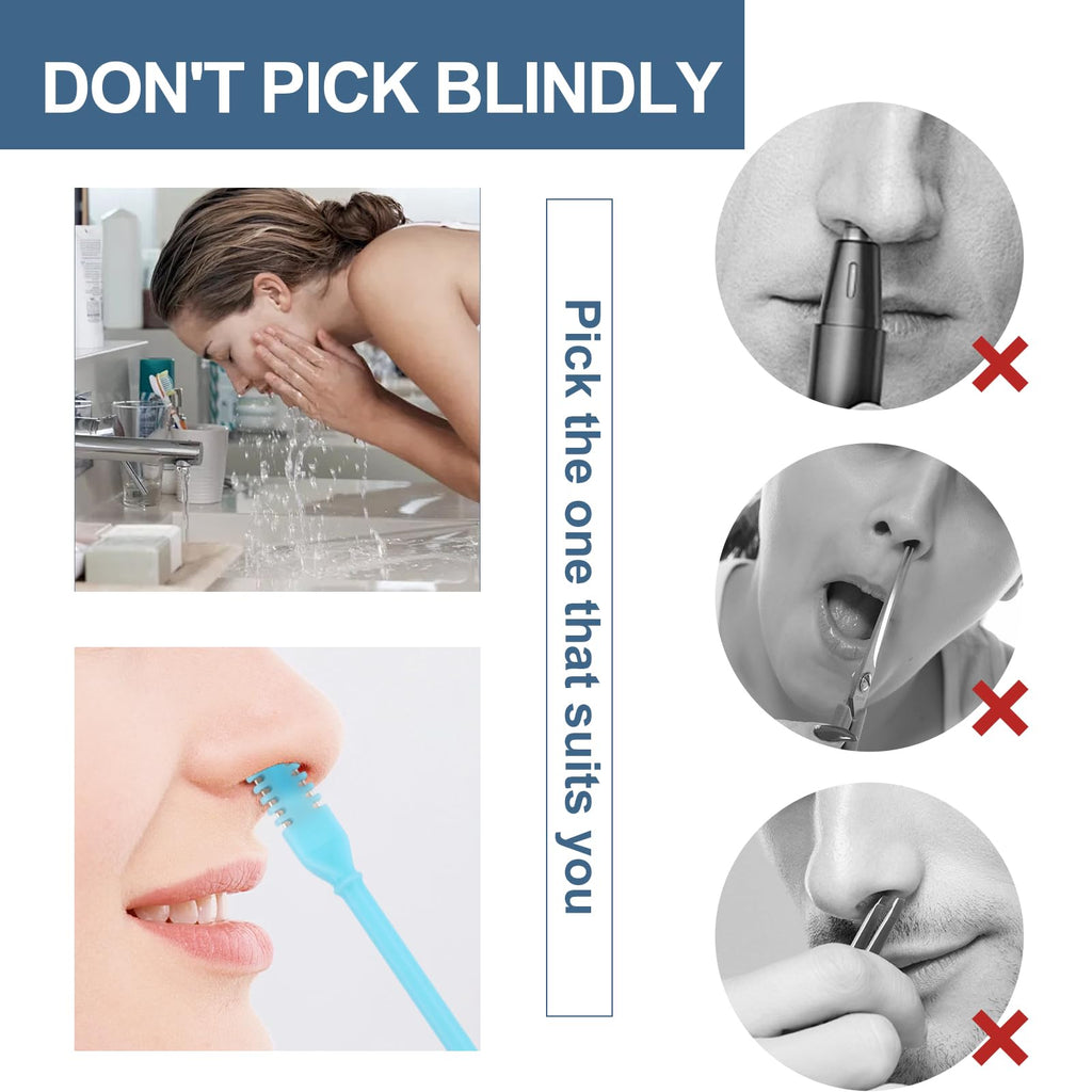 Paidiem 20Pcs Nose Hair Trimmer, Nasal Hair Cutter, Nasal Hair Cutter Manual, Manual 360° Rotating Nostril Hair Removal Tool Double Sided Nose Hair Blade for Women Men Personal Cleaning, 5 Colors