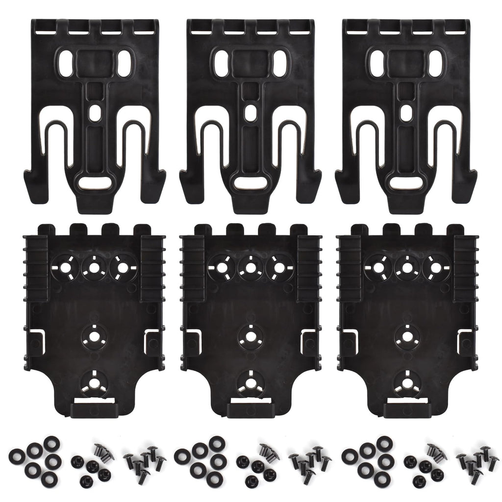 3PCS QLS Kit Quick Locking System Kit, QLS Receiver Plate Platform Attachment for Duty Holster Locking Fork Mid Ride Holster Quick Connect Drop Leg Mid-Ride Universal Belt Loop