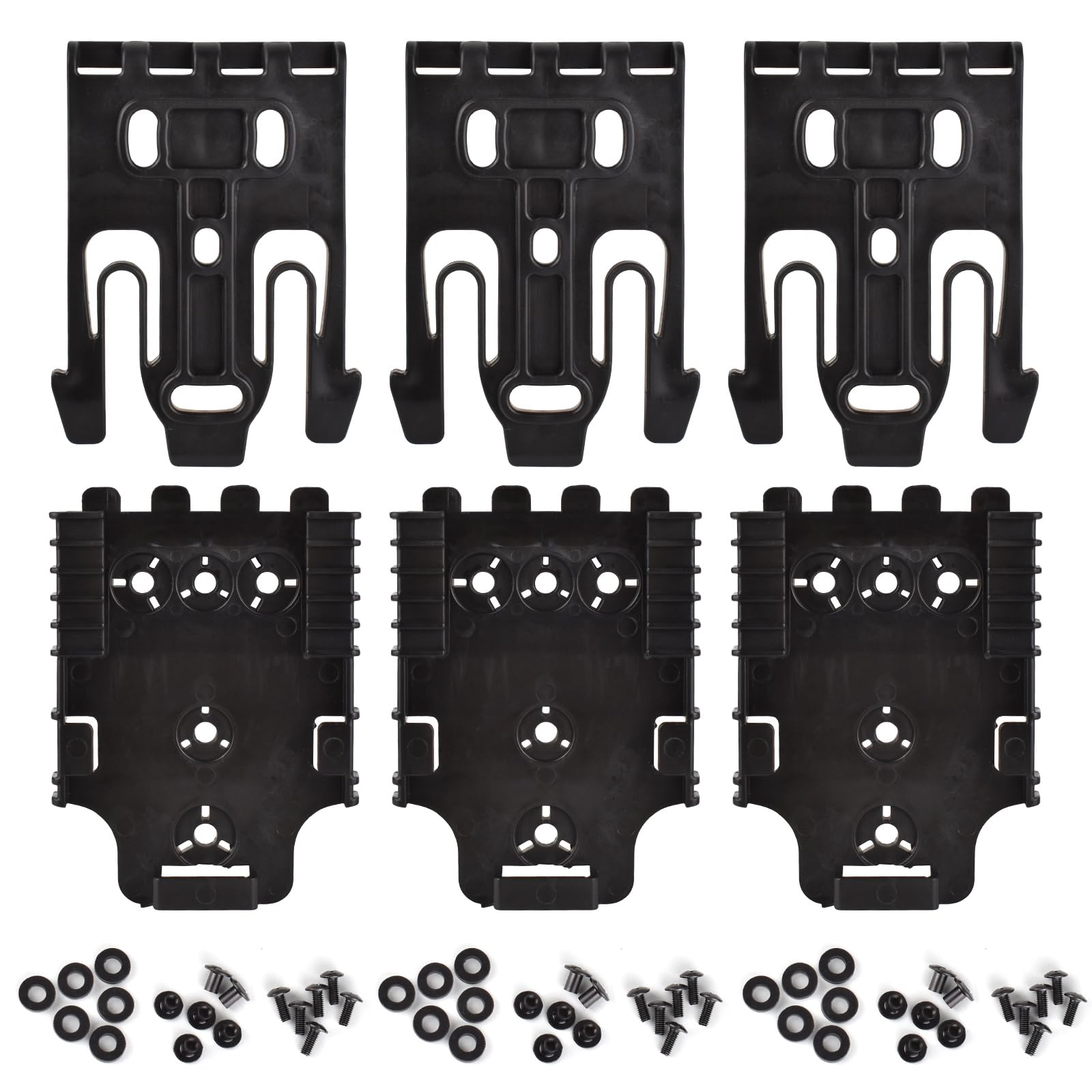 3PCS QLS Kit Quick Locking System Kit, QLS Receiver Plate Platform Attachment for Duty Holster Locking Fork Mid Ride Holster Quick Connect Drop Leg Mid-Ride Universal Belt Loop