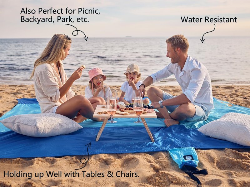 WEKAPO Beach Blanket - Sandproof Waterproof Extra Large Mat | Quick Drying & Compact for Vacation, Picnic, Camping