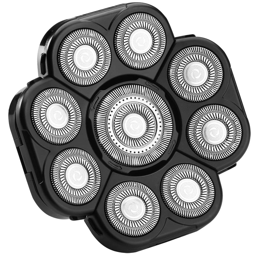 Universa 9 Blades Replacement Heads for Mainstream head shaver brands, Head Shaver Replacement Blades (9 Black)
