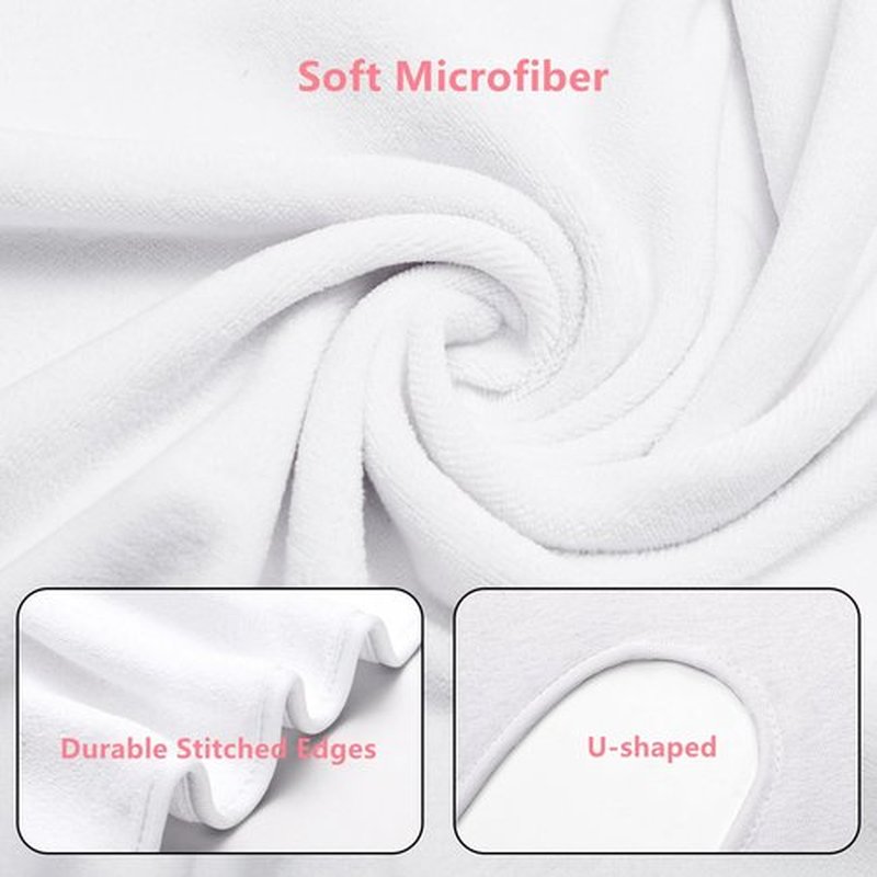 DEAYOU 6 Pack Facial Towels for Estheticians, U-Shaped Spa Towels for Facial, Soft Microfiber Massage Face Towels for Spa Steam, Barbers, Beauty Salons, Skin Care, SPA Centers, Split Design, White
