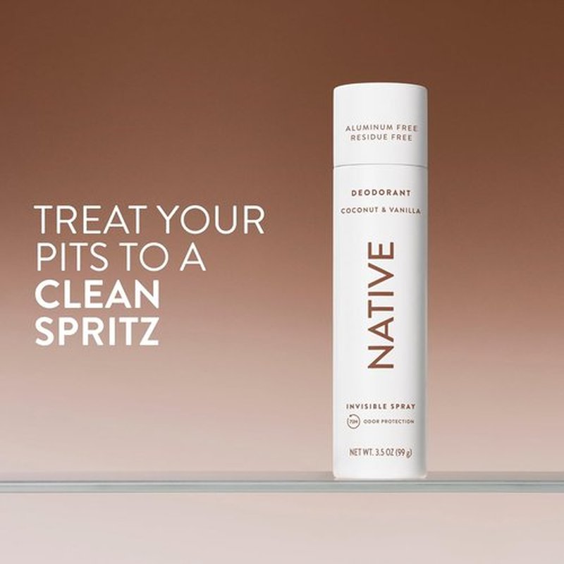 Native Deodorant - Coconut & Vanilla Body Spray | 72-Hour Odor Protection, Aluminum-Free, 3.5 oz