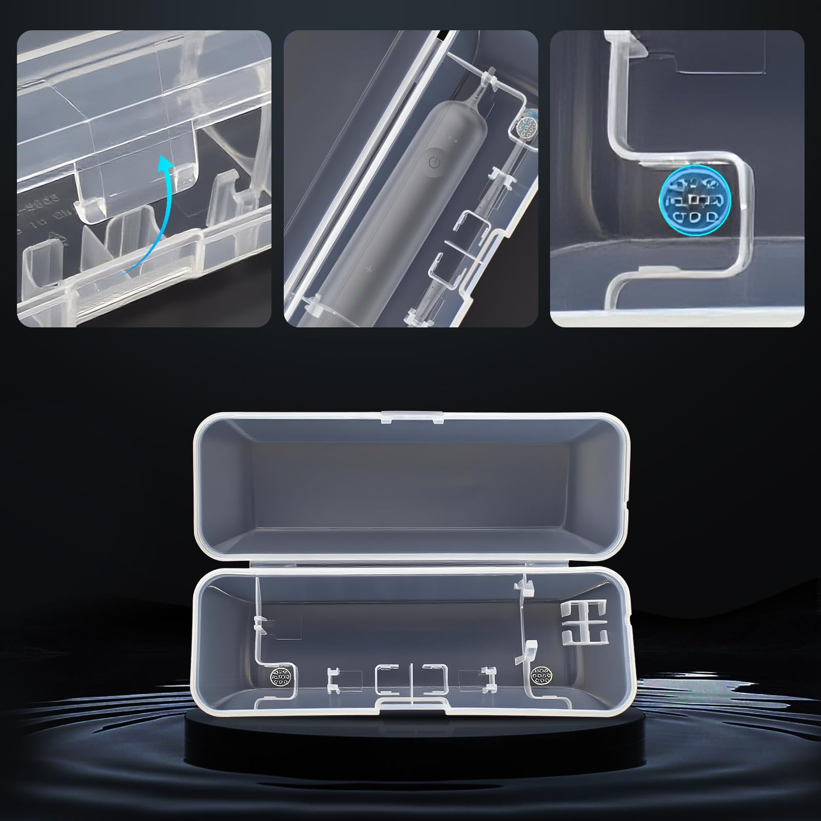 XBERSTAR Toothbrush Travel Case for Laifen Portable Clear Electric Toothbrush Organizer Travel Storage Container Box Accessory