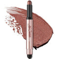 FOCALLURE No Crease Eyeshadow Stick - Creamy Matte & Shimmer Pencil | Smudge-Proof, Built-In Smudger, Paint The Town Red