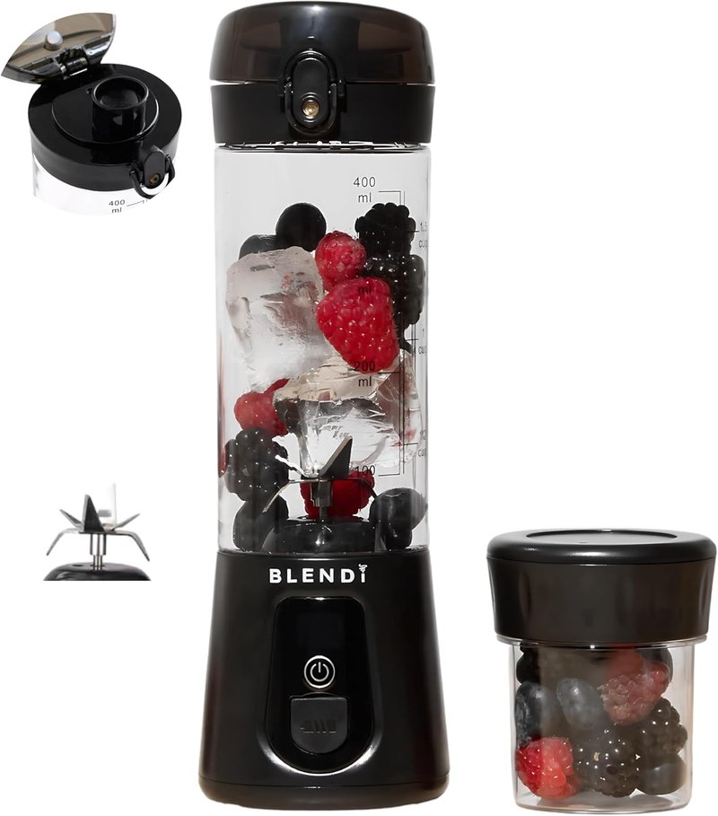 BLENDi Pro+ Portable Blender - 120W Ice Crushing Motor, USB-C Rechargeable, 17.5oz Black - BPA-Free & Travel-Friendly