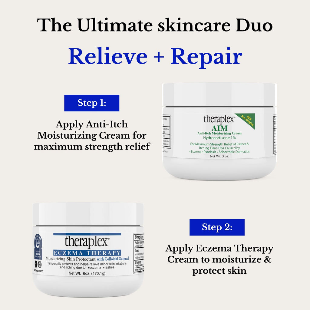 Theraplex AIM - Anti-Itch Moisturizing Cream (3 oz) - Non-stinging, Relieves Itching, Rashes, Flare Ups - Helps Repair & Restore the Skin's Natural Protective Barrier