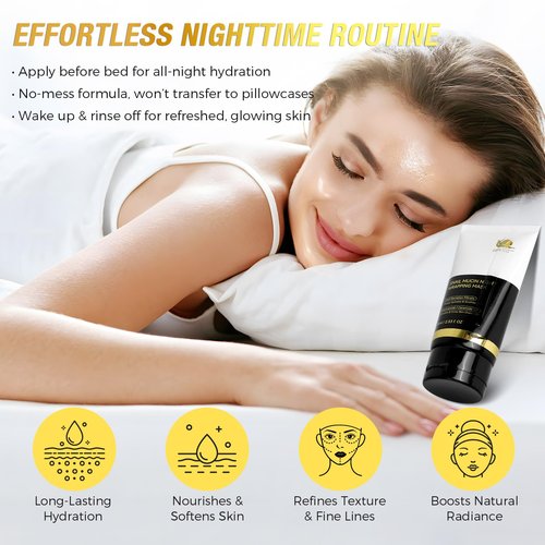 chenyayun 2Pack 9000PPM Snail Mucin Collagen Overnight Wrapping Peel Off Mask for Intensive Hydrating, Skin Barrier Repairing, Reducing Sagging/Wrinkles/Fine Lines, 2.53 Oz/75 ML