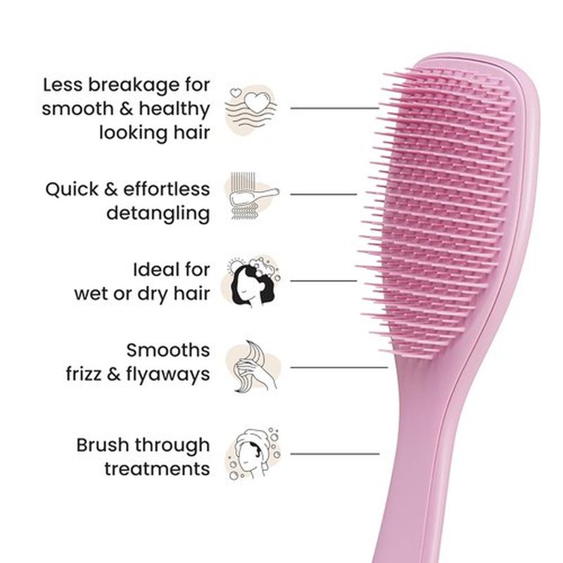Tangle Teezer Ultimate Detangler Brush - Eliminates Knots & Reduces Breakage | Rosebud Color for Wet & Dry Hair