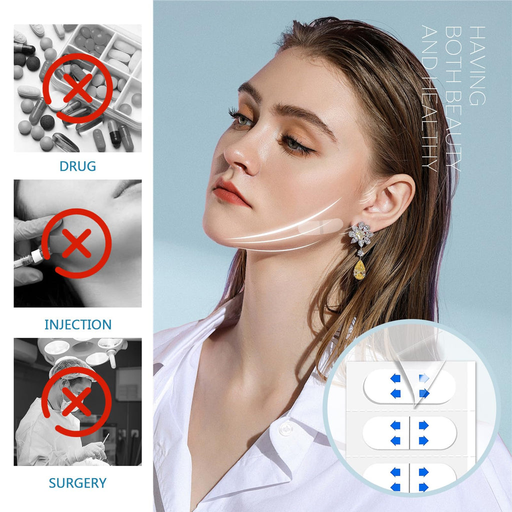 ZZBUY 120 Pcs Face Tape Lifting Invisible Sticker, Instant Face Lifter Straps Facial Tape Tightening and Lifting Bandage for Lifting Sagging Skin & Jowls, Clear
