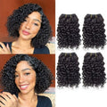 Human Hair Bundles Kinky Curly Bundles Human Hair Curly Wave Hair 4 Bundles Human Hair 50 Gram/Bundle 8A Unprocessed Kinky Curly Wave Bundles (8 8 8 8 1b) …