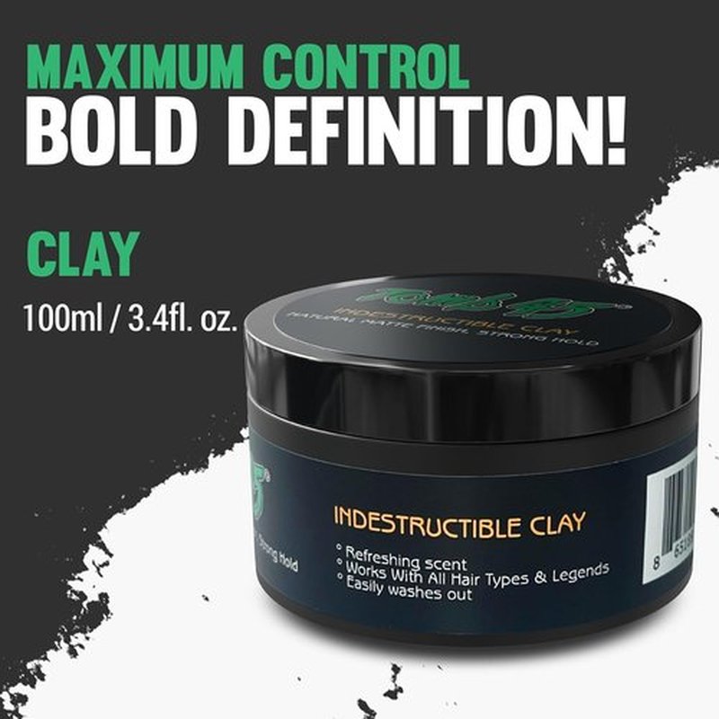 Tomb45 Indestructible Hair Clay - Strong Hold & Matte Finish Hair Styling Product | 4 oz