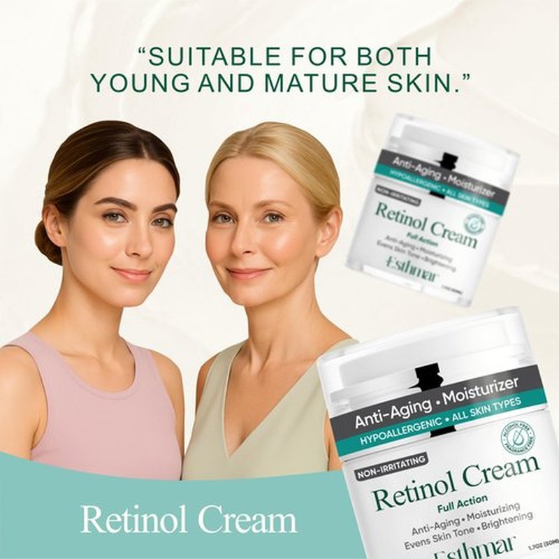 ESTHMAR Retinol Face & Neck Cream – Anti-Aging Night Moisturizer with Hyaluronic Acid, Vitamin E & Aloe Vera – Reduces Wrinkles, Fine Lines & Dark Spots, Hydrating for All Skin Types