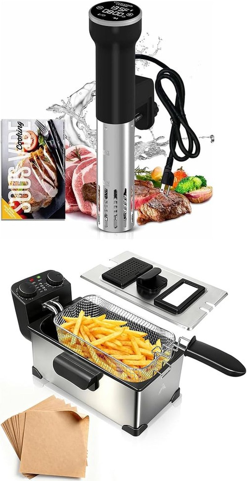 Skiennix Sous Vide Cooker - WiFi Immersion Cooking & Deep Fryer with Basket