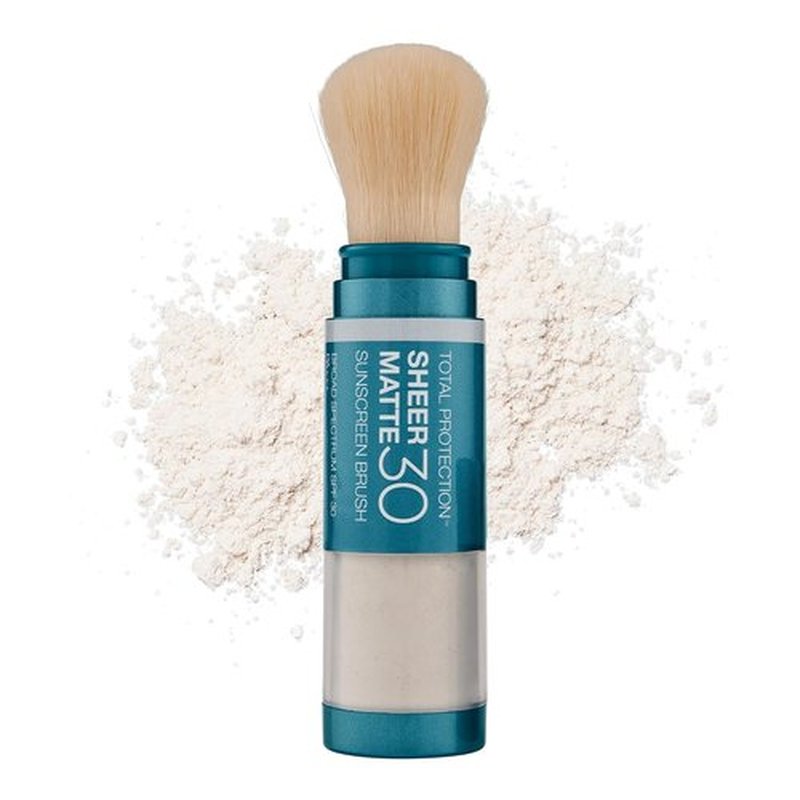 Colorescience Total Protection Sheer Matte SPF 30 Sunscreen Brush - Unscented Powder for Oily, Acne-Prone Skin | 0.15 Ounce