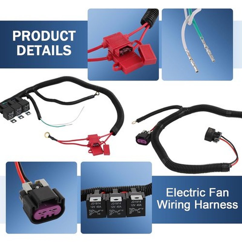 CARMOCAR Electric Dual Fan Wiring Harness Kit - Upgrade for 1999–2006 GM ECU Cooling System