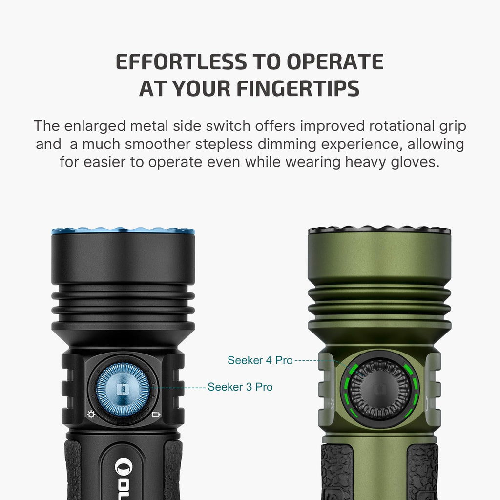OLIGHT Seeker 4 Pro Rechargeable Flashlights, 4600 Lumens High Powerful Bright LED Light with USB C Holster, Waterproof IPX8 for Emergencies, Camping, Searching (OD Green)