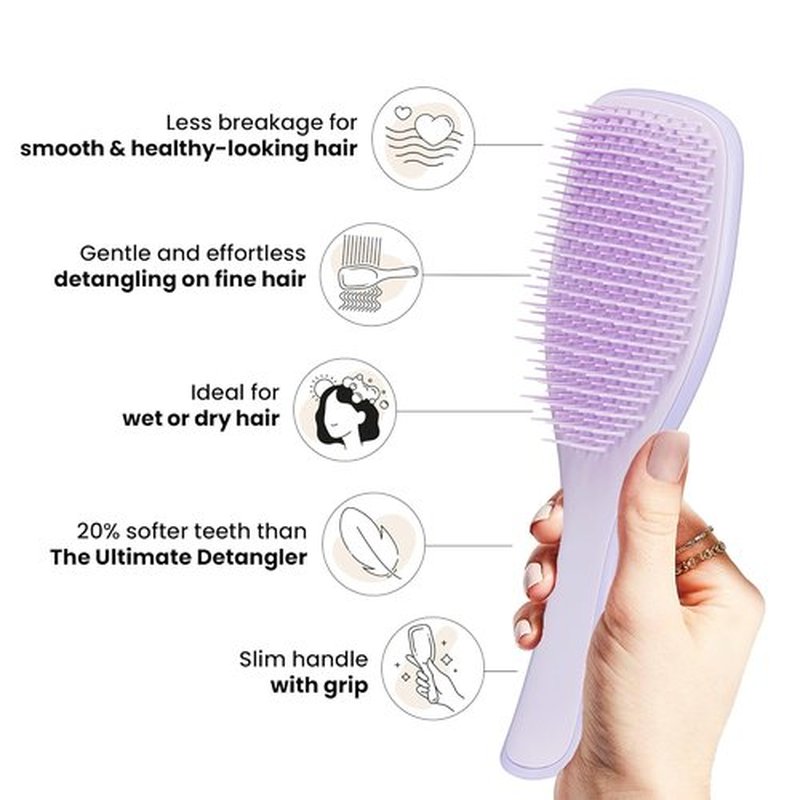 Tangle Teezer Ultimate Detangler Brush Duo - Fine & Fragile Hair Care, Purple & Pink/Mint