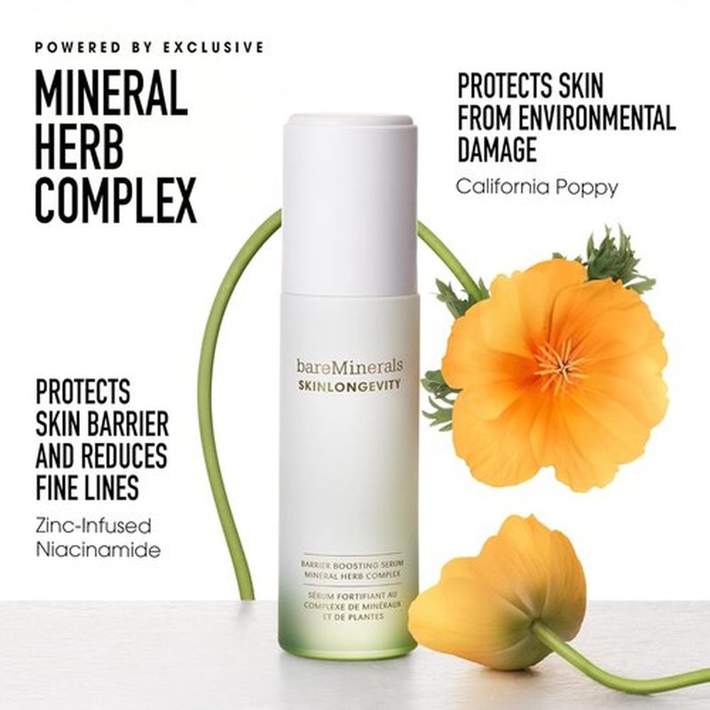 bareMinerals SKINLONGEVITY Barrier Boosting Serum - Hydrating Niacinamide Face Serum for All Skin Types | 30ml