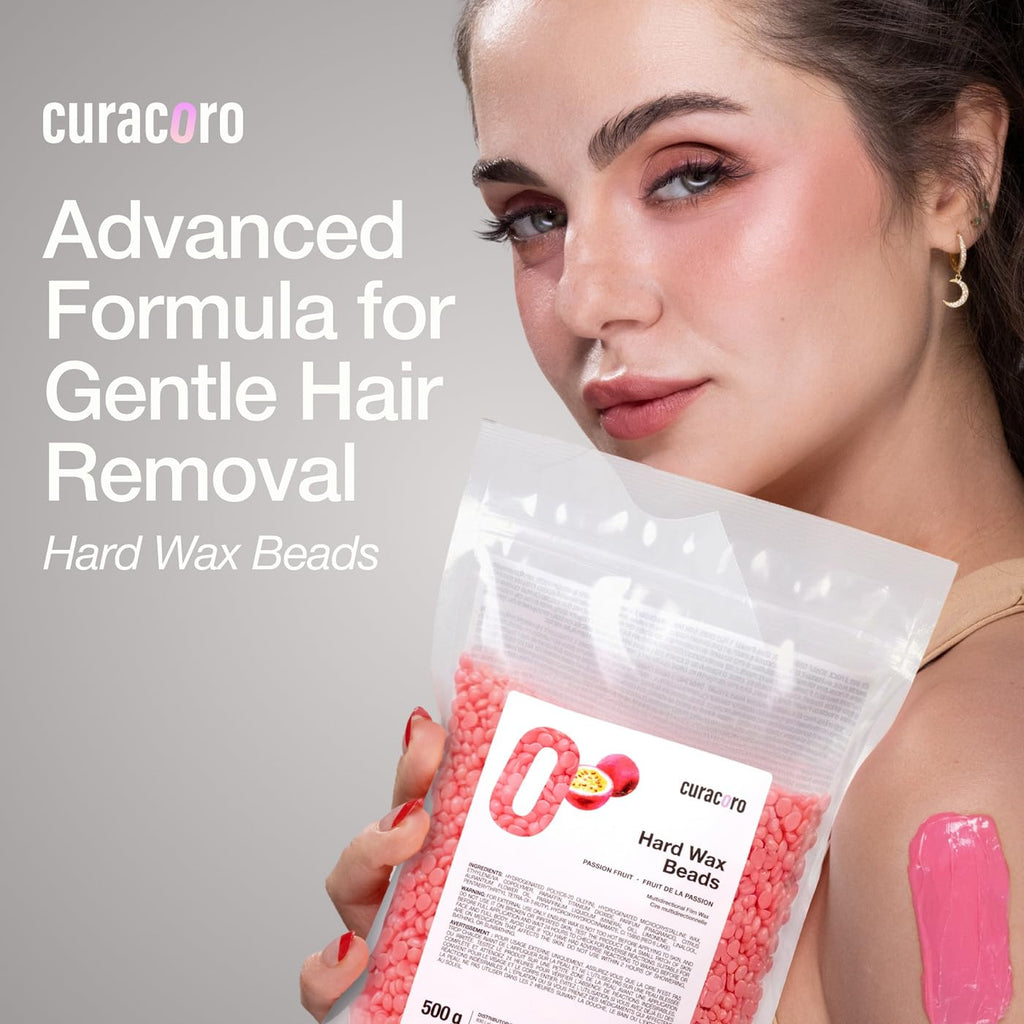 Curacoro Italian Hard Wax Beads 200g, Hair Removal Wax Beans, Azulene