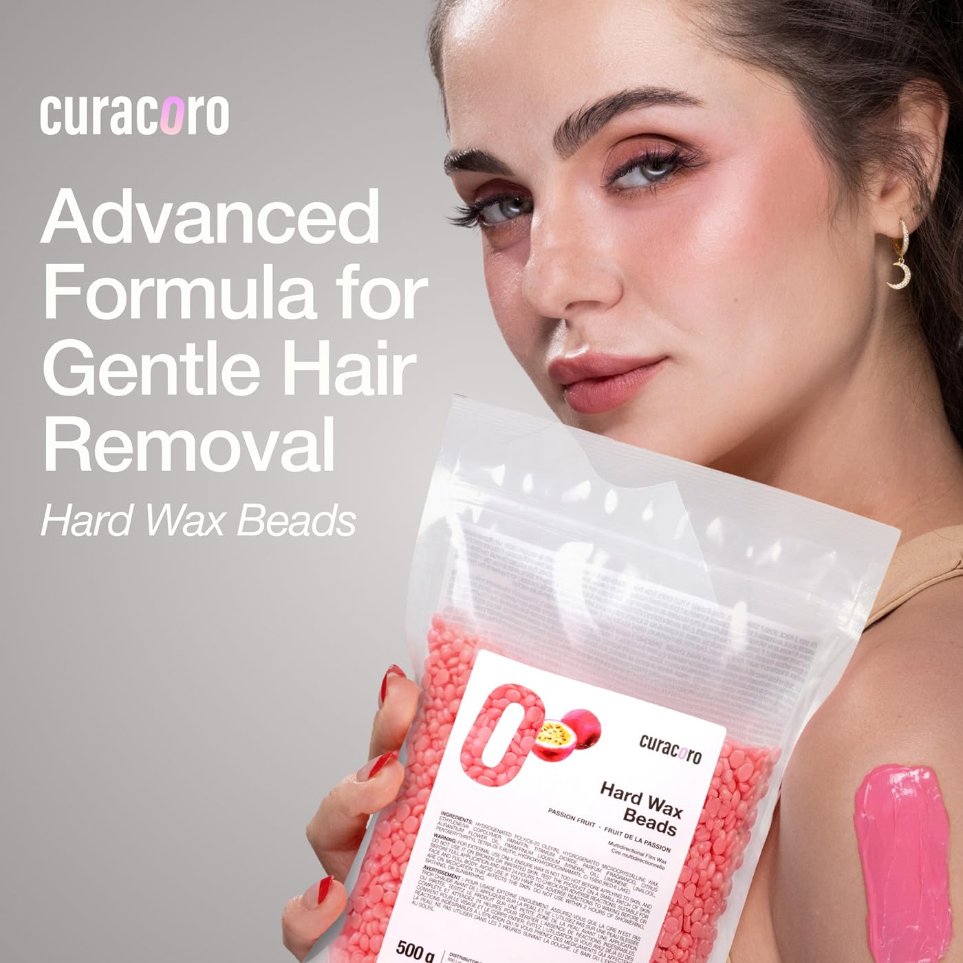 Curacoro Italian Hard Wax Beads 200g, Hair Removal Wax Beans, Coconut