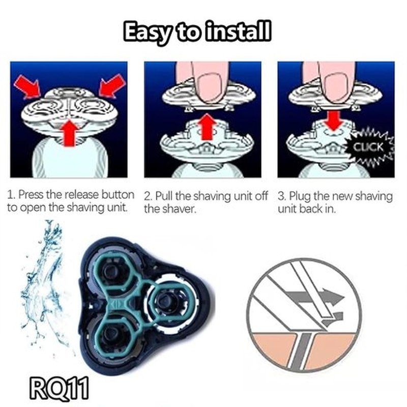 Philips Norelco RQ11 Replacement Shaving Head - Compatible with 1100 Series 1150x, 1160x, 1170x, 1180x