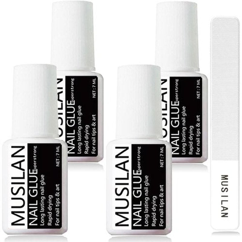 Nail Glue for Press On Nails, Nail Tips and Acrylic Nails (28ml) Super Strong Long Lasting Nail Bond Adhesive Gel Nail Glue Brush On Nail Glue for Acrylics Glue On Nails Fake Nails with Brush