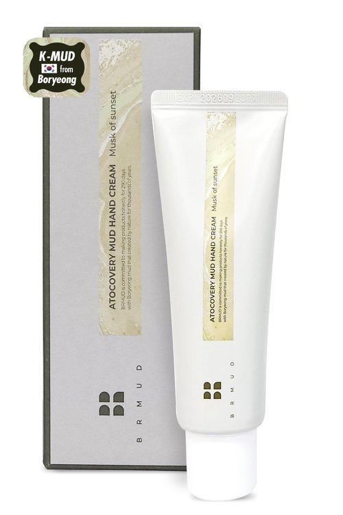 BRMUD Atocovery Mud Hand Cream #Musk of Sunset - Moisturizing Perfumed Hand Moisturizer - Non Greasy Lightweight - Itchness Relief with Panthenol and Ceramide, 1.69 fl.oz.