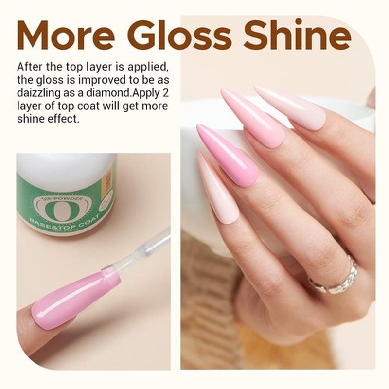 AZUREBEAUTY Dip Powder Base & Top Coat - Fast Drying, No Lamp Needed, 0.5oz Bottle for Nail Kits