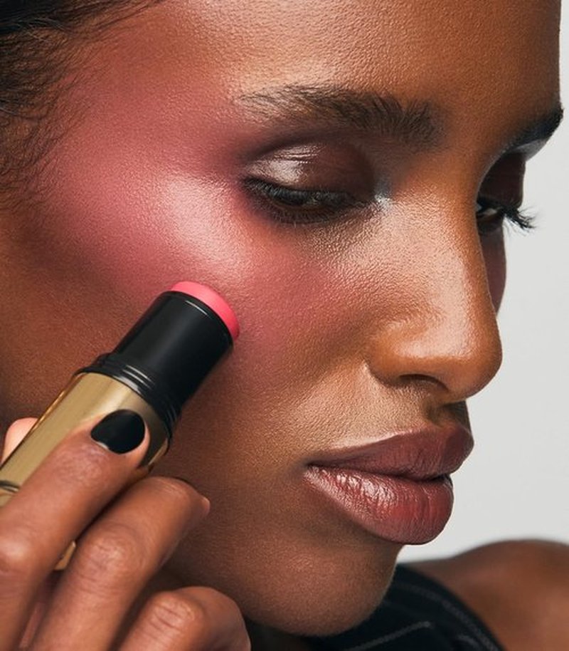 MAKE Beauty Cream Stroke Blush Stick - Vibrant Soft Matte Finish for Cheeks | Shade Chroma, Pinky Coral