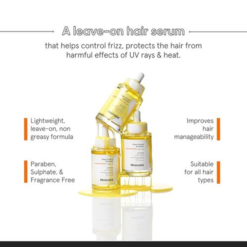 Skiennix Minimalist Frizz Control Complex - Keratin, Argan Oil & Ceramide | Smooths & Protects Hair | 1.69 fl oz / 50 ml
