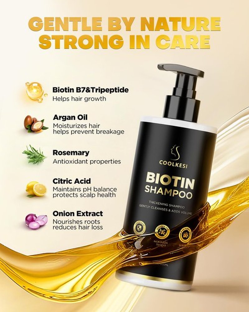 Tripeptide-Infused Biotin Hair Growth Shampoo and Conditioner Set, Onion Anti-Loss Volumizing Moisturizing Treatment for Soft Shine Hair, Rosemary Dandruff Routine Shampoo for Men and Women, 2x16.9oz