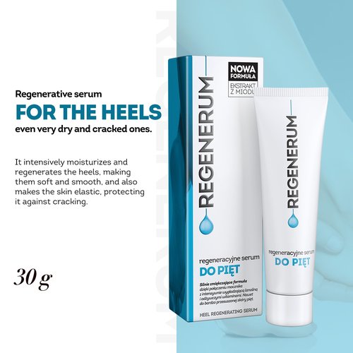 Regenerum Heel Regenerating Serum - Intensive Care for Dry and Cracked Heels | Hydrates, Regenerates, and Prevents Cracking | Softens and Protects Skin - 30g