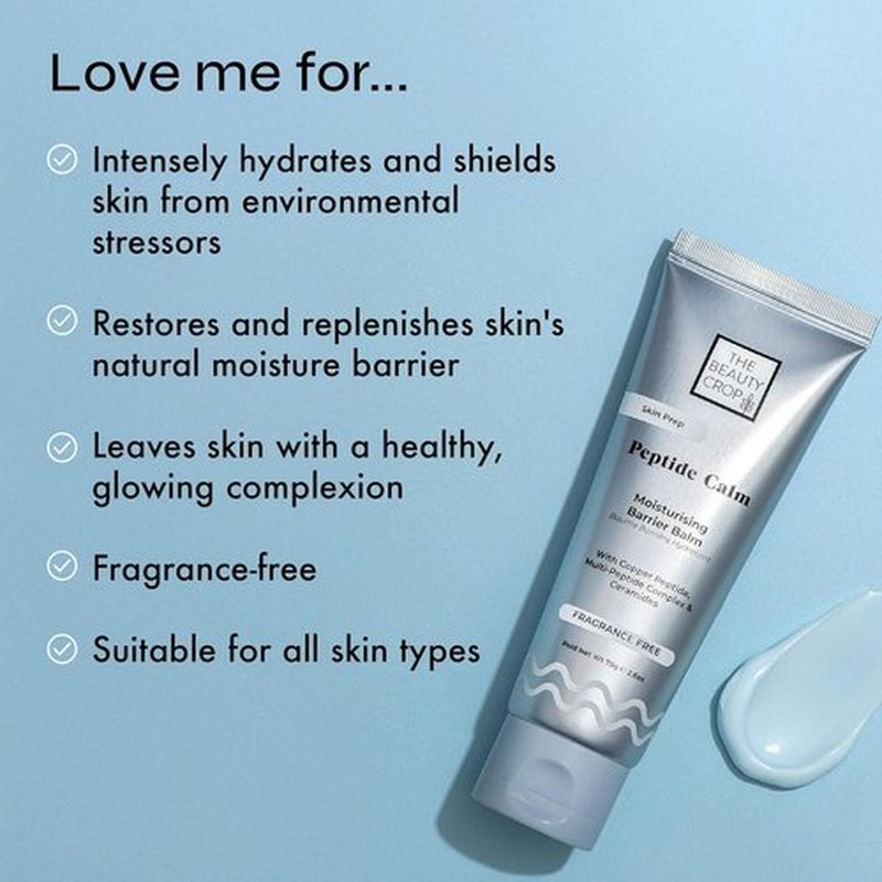 The Beauty Crop Peptide Calm Moisturising Barrier Balm - Hydrating Balm with Copper Peptide, Multi-Peptide Complex & Ceramides - 50 ml