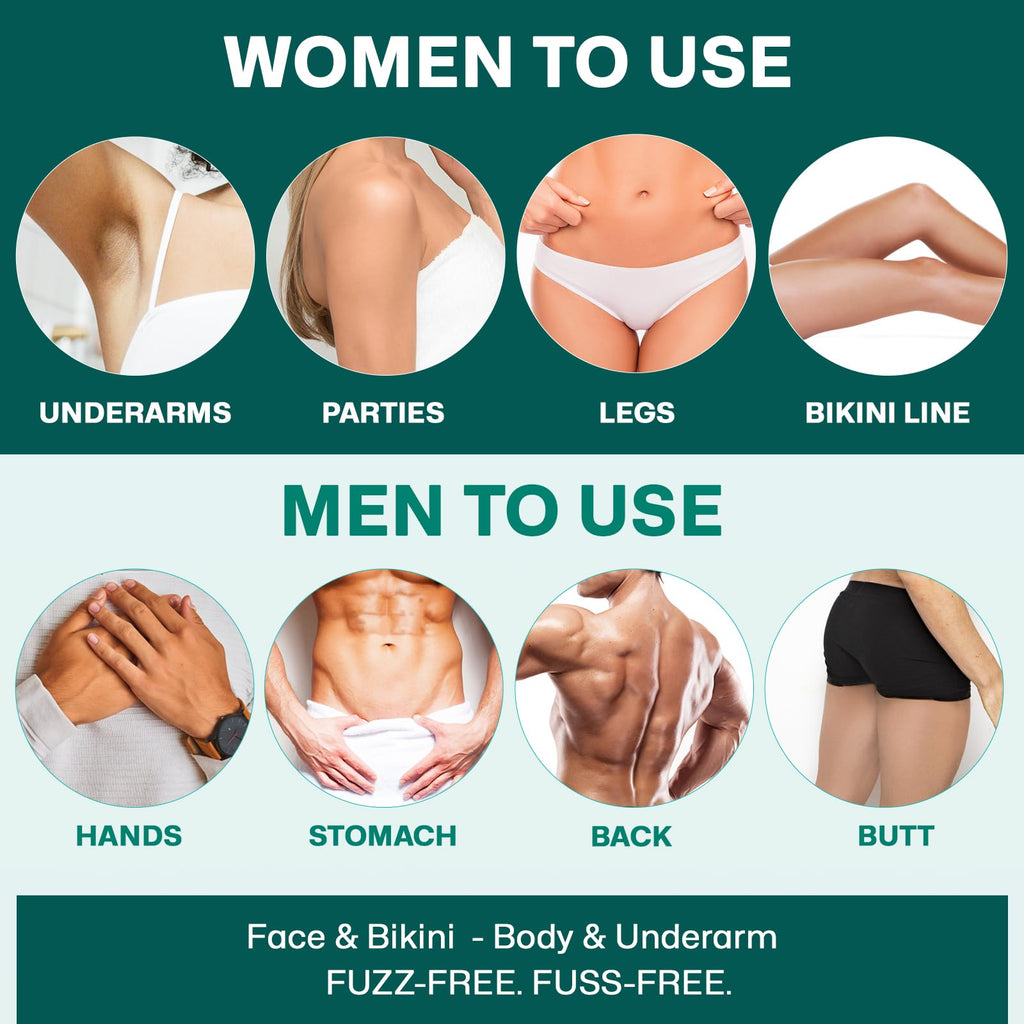 Body Wax Strips | Hair Removal Wax Kit for Women and Men - 42 Count Beeswax & Rosemary Waxing Kit for Legs & Bikini, Underarms, Facial, Eyebrows, Face (24 Body +12 Facial Strip +6 Oil Wipes)