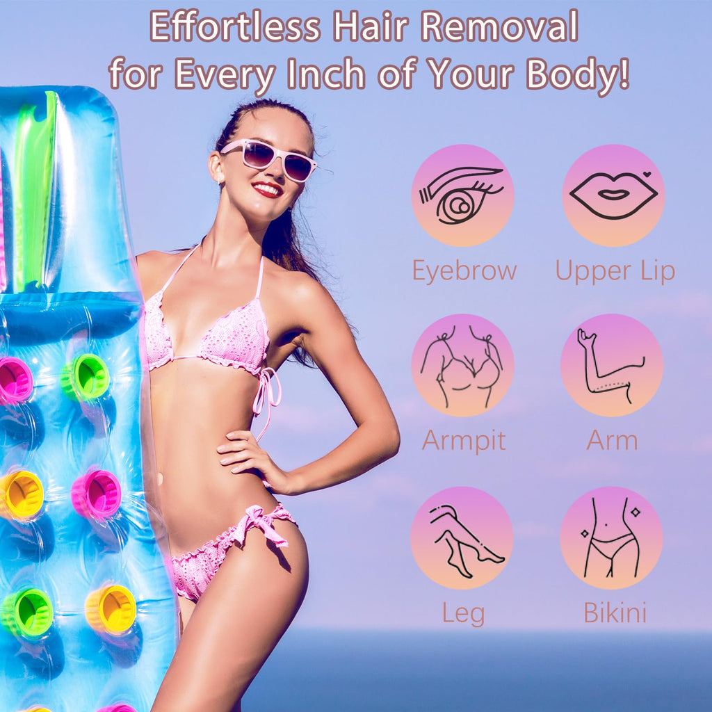 2 in 1 Bikini Trimmer for Women Pubic Hair Dual-Head Electric Razors for Women , Rechargeable Body Hair Shaver and Face Razor, Waterproof Wet/Dry Use Hair Removal for Bikini Legs Face Underarm Arm