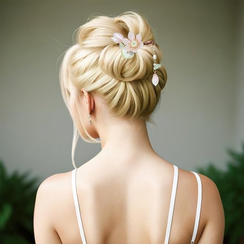 SHIYANG Handmade Pink Lotus Hair Clips, Floral Hair Decoration for Hanfu, Chinese and Korean Fashion