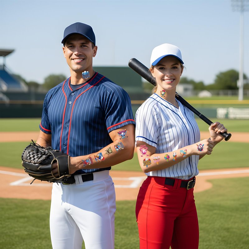 Yoyuspy Baseball Themed Temporary Tattoos - 200+ Baseball Birthday Party Decorations Favors Supplies, Sports Drip Themed Tattoo Stickers Gifts, Ball Sport Birthday Decor Prizes Rewards