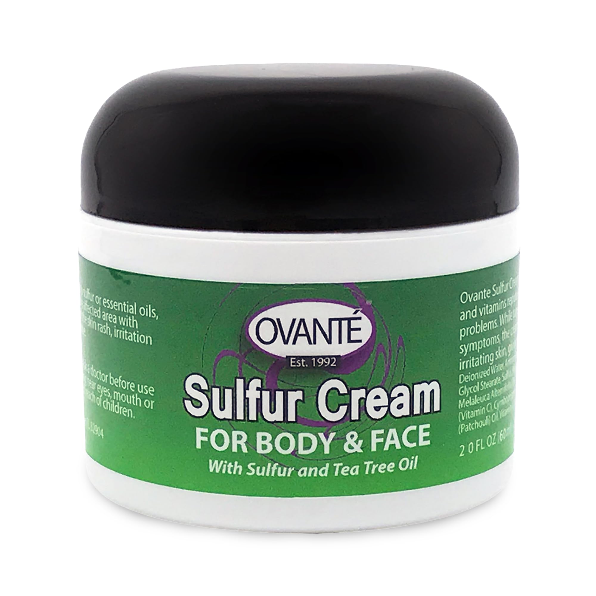 Ovante 3% Sulfur Cream with Tea Trea Oil for Sensitive, Dry & Mature Skin - 2.0 oz