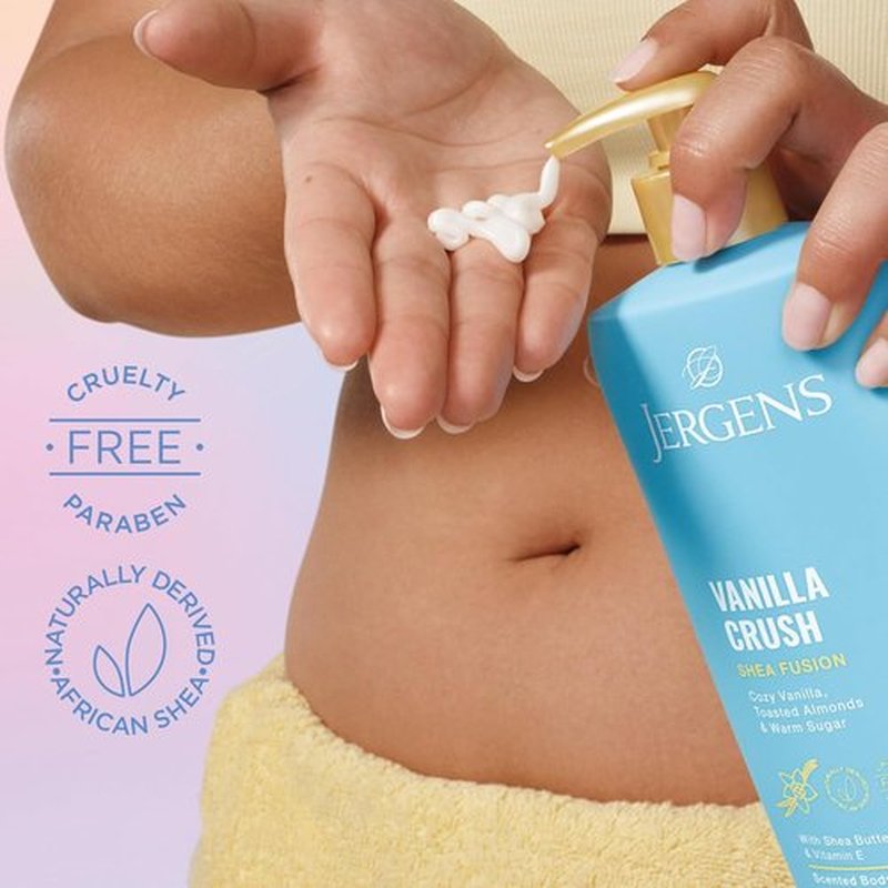 Jergens Body Lotion - Shea Fusion Vanilla Crush Moisturizer with Shea Butter & Vitamin E | 14 Fl Oz
